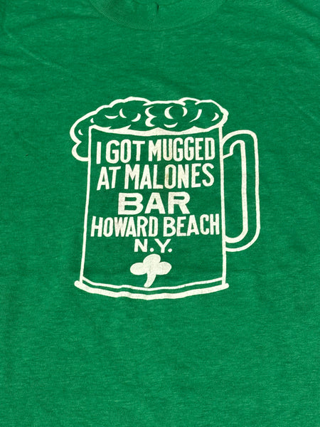 Vintage Green Mugged at Malones Bar T-shirt (XS-S)