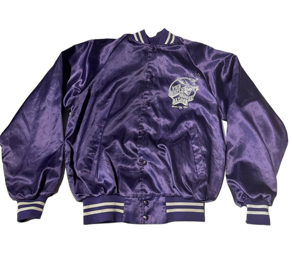 Vintage ‘The Purple Moose Saloon’ Satin Bomber Jacket (M/L)