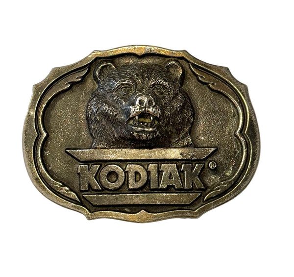 Metal Bear Kodiak Belt Buckle