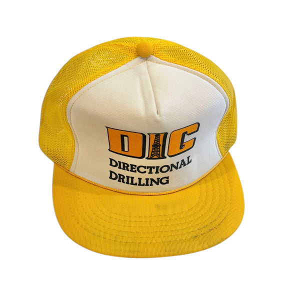 Vintage Yellow DIG Drilling Trucker Hat
