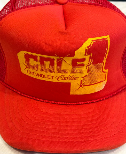 Vintage Red Cole Cadillac Trucker Hat