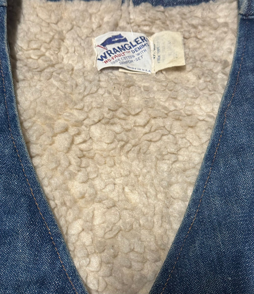 Vintage Wrangler Denim Vest - Sherpa (L)