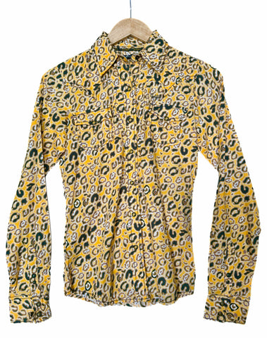 Vintage Leopard Western Shirt (XS)