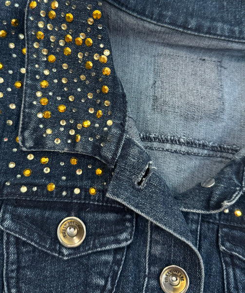 Vintage Denim Rhinestoned Vest (S)