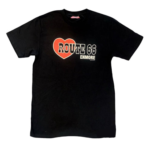 Route 66  Heart T-Shirt - Black