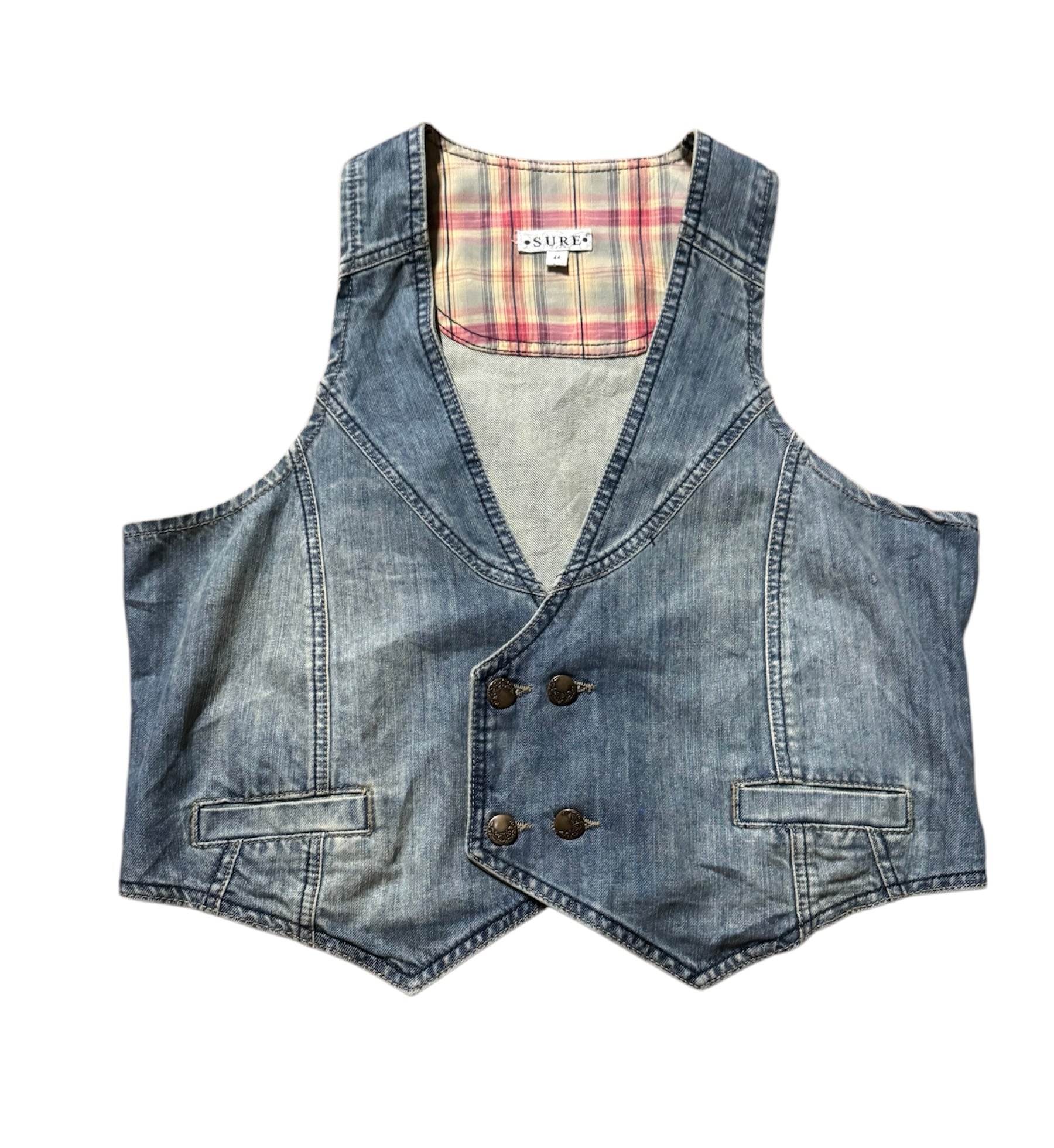 Vintage Denim Vest Waistcoat Top (14)