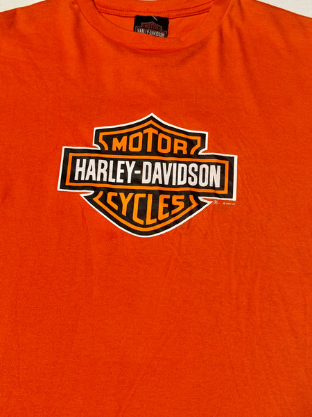 Vintage Harley Davidson Orange Baby Tee (M)
