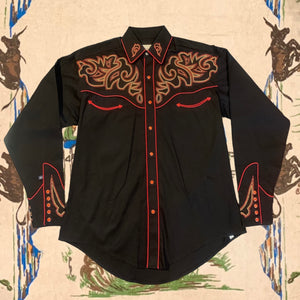 Rockmount Ranch Wear Western Shirt - Boot Top  Embroidered Black