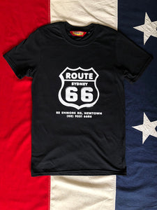 Route 66 Shield Logo T-Shirt - Black/White