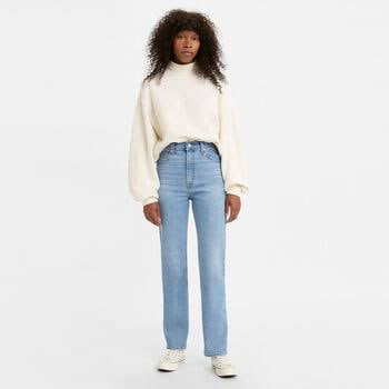 70's High Slim Straight Jeans - Blue