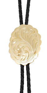 Bolo Tie - Gold Plated Engraved - Made in Mex